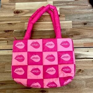 Pink Tote Bag with Lips